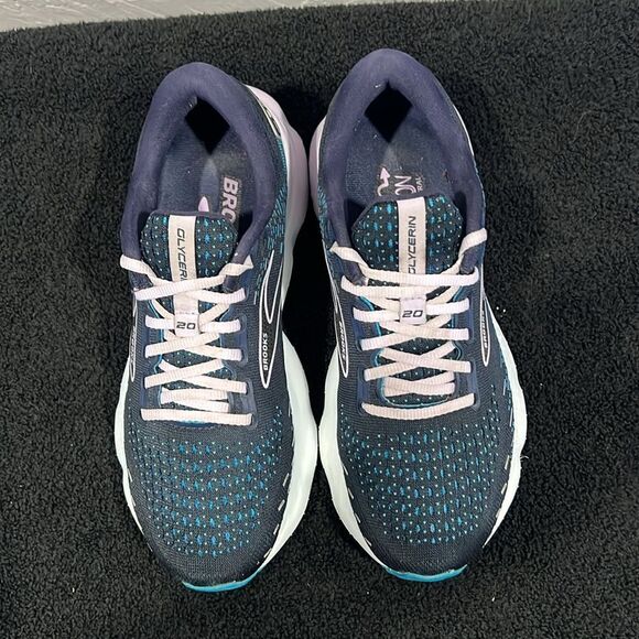 🔥🔥 BROOKS Glycerin GTS 20 Running Shoes Women Size 9 - Peacoat / Ocean - GUC - Picture 6 of 14
